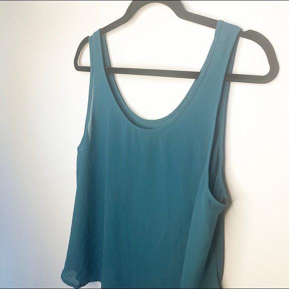 Flowy Sheer Aquamarine Forever 21 Blouse - Picture 2 of 5